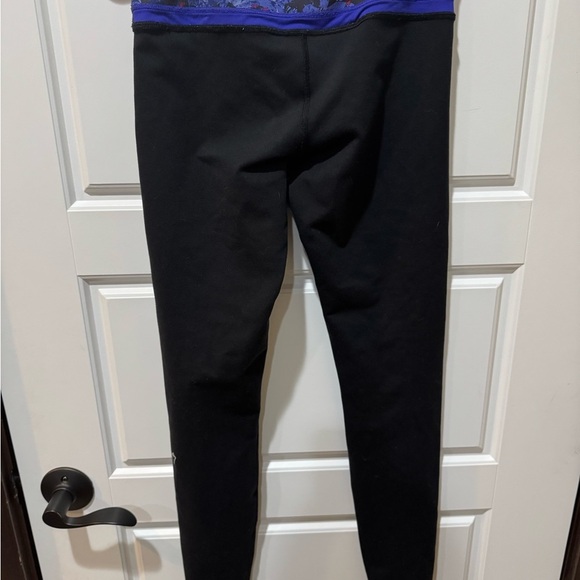 Ivivva Black Leggings with Purple and Floral Waistband - Picture 4 of 5